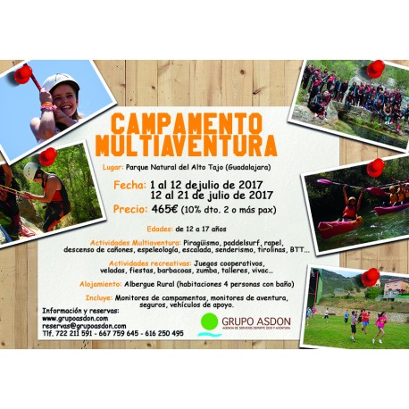 CAMPAMENTO MULTIAVENTURA (Guadalajara)